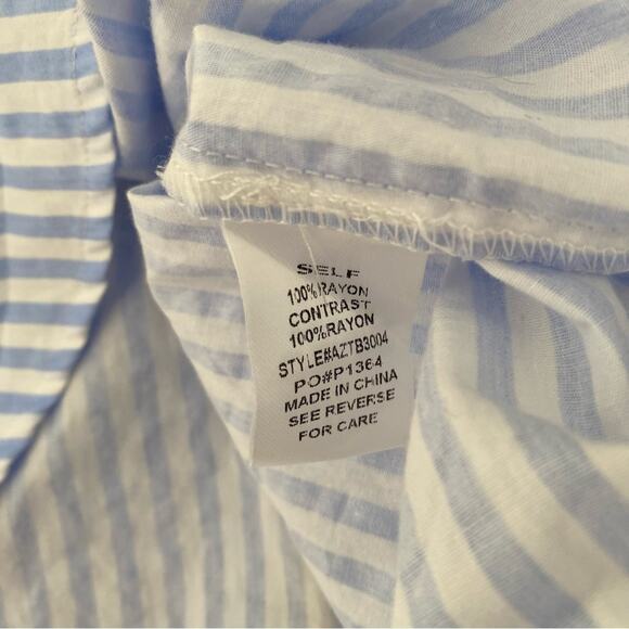 Azura Stripe Set Yellow Blue White Shorts Button Down Shirt size medium - Picture 10 of 12